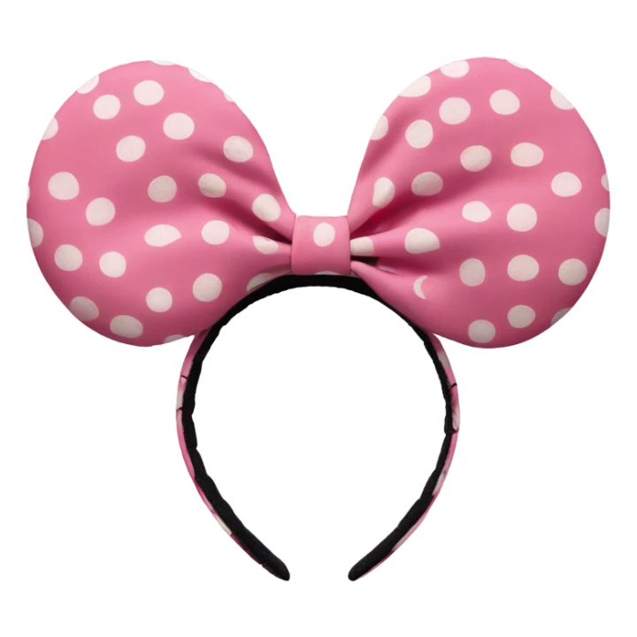 Minnie Mouse ear headband pink with white polka dots sticker