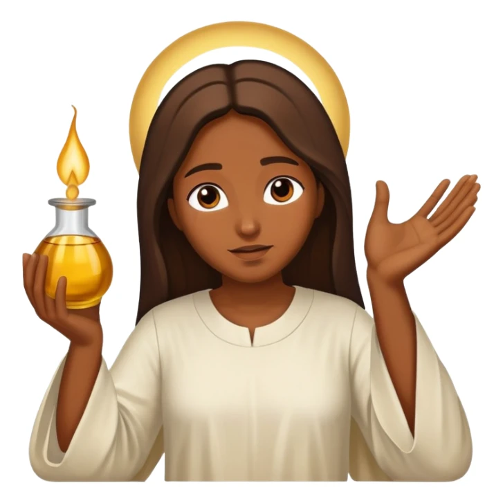 Biblical woman anoints Jesus with oil sticker