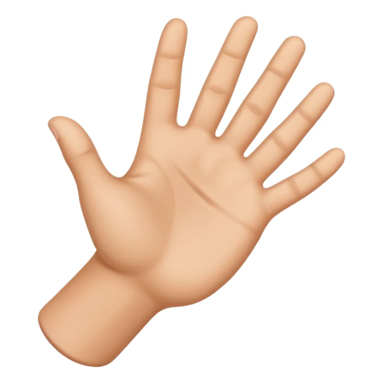 mano abierta color piel sticker