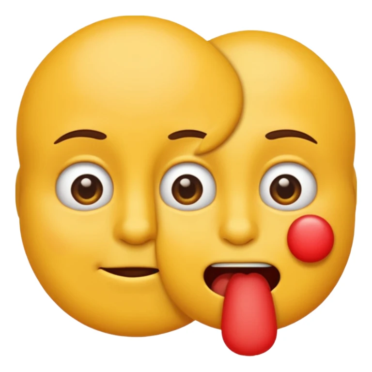 an emoji sniffing another emoji's cheek, with a small sniffing gesture sticker