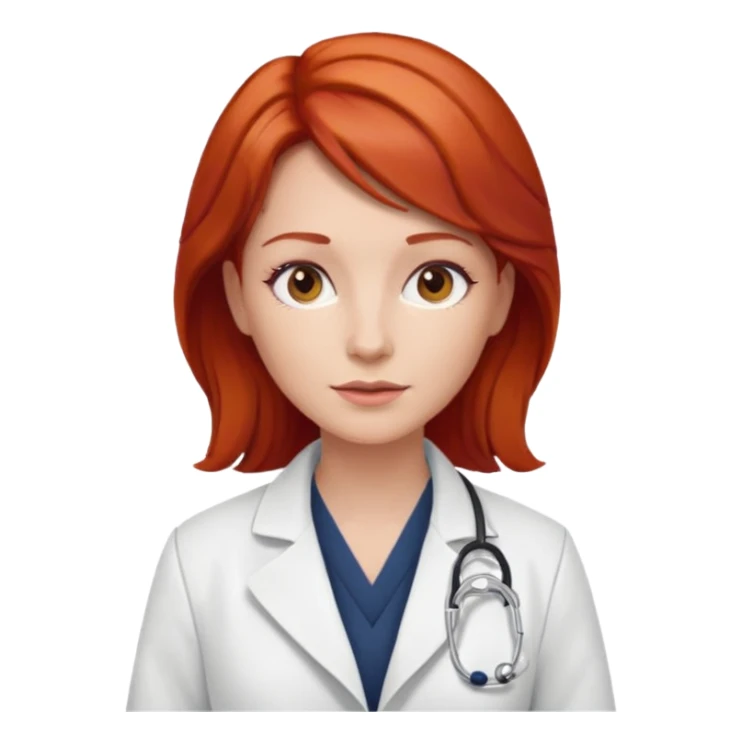 woman, red hair, classic, doctor sticker