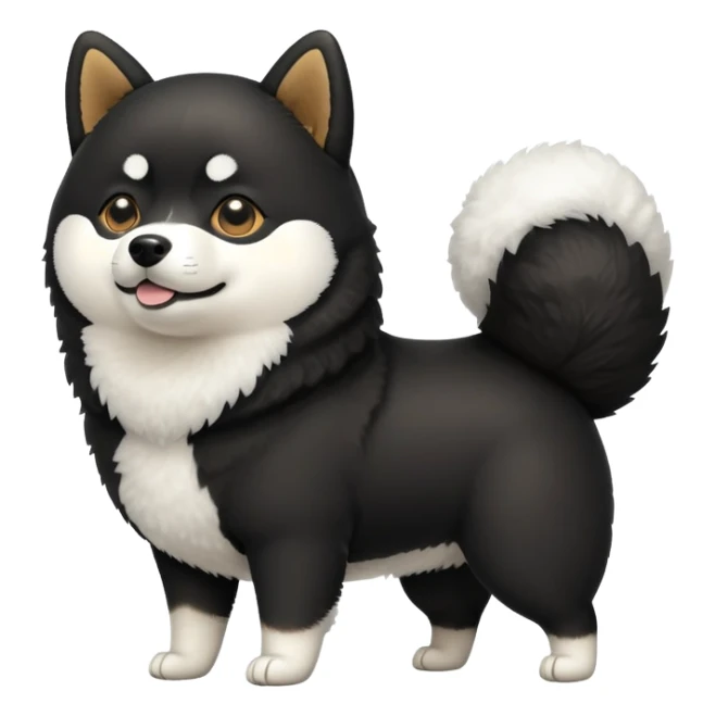 cute black Shiba Inu dog standing full body view sticker