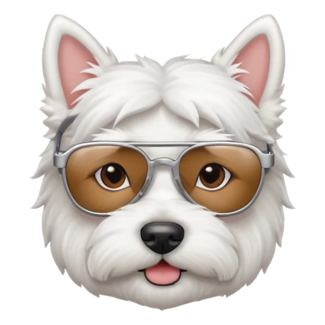 Westie Dog with cool glasses sticker