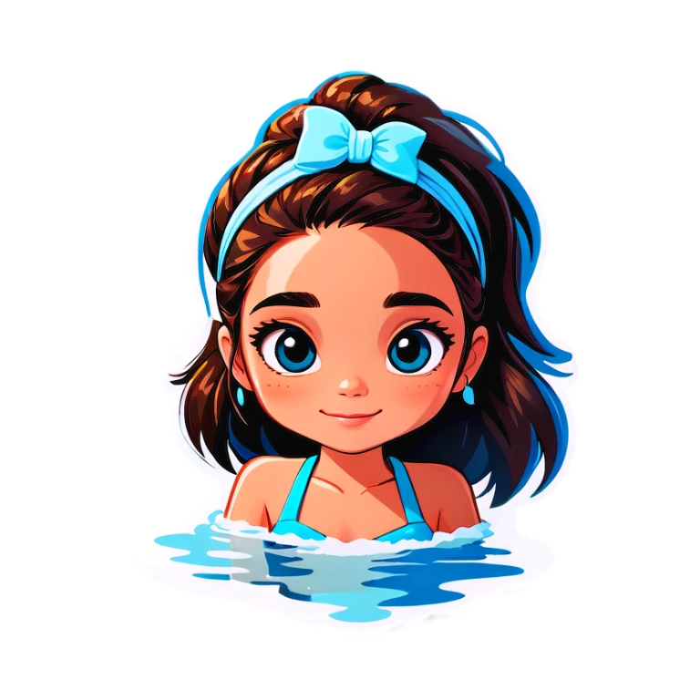 Girl at Blue lagoon sticker