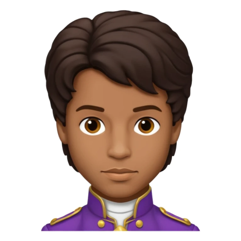 Prince Rogers Nelson with dark brown hair sticker