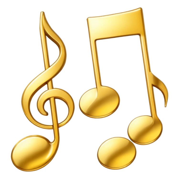 drei musiknoten in goldfarben sticker