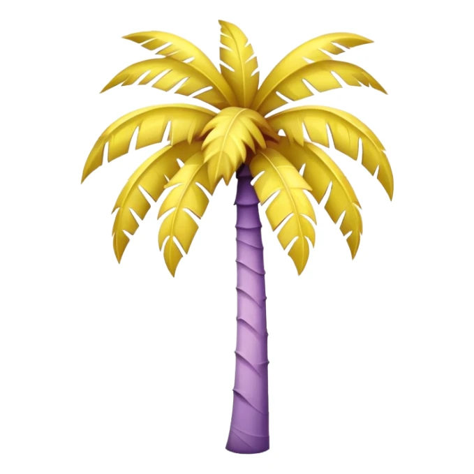 palm tree with pastel purple trunk and pastel yellow leaves sticker