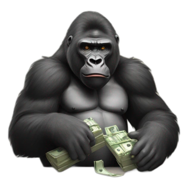 a gorilla with a cigar and a money bag  sticker