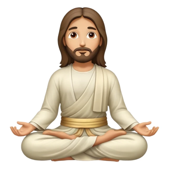 Jesus in lotus pose, calm and serene sticker