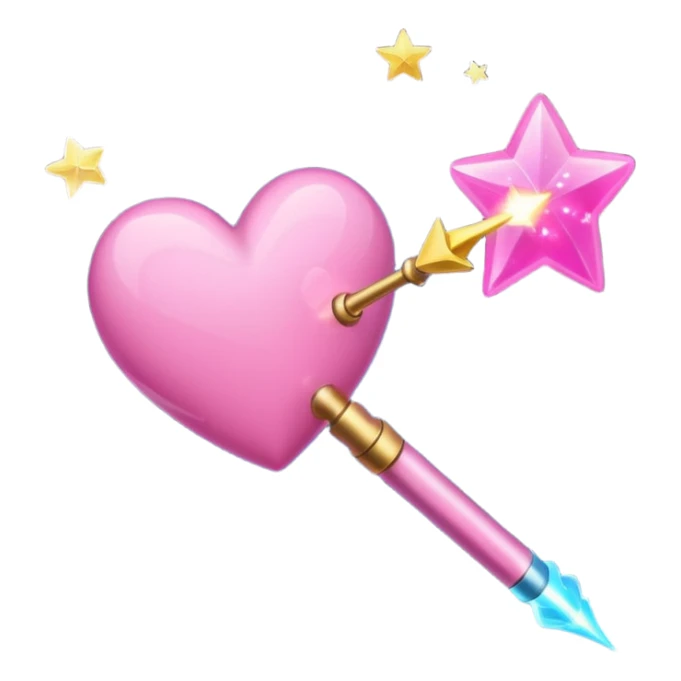 pink heart shooting star effect on end of a wand sticker