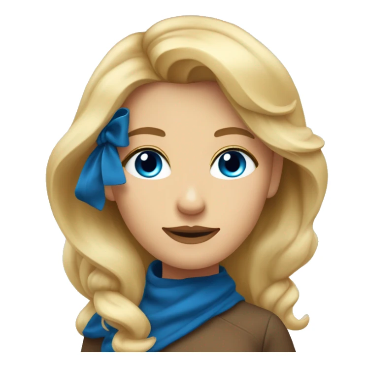 femme blonde avec une racine de cheveux châtain avec des yeux bleu sticker