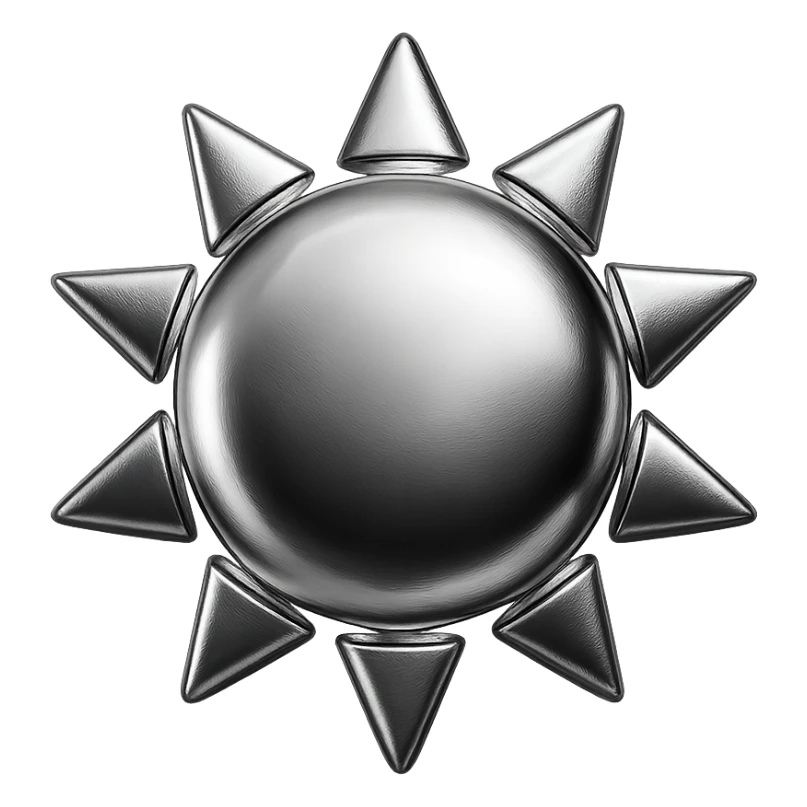 shiny yellow sun, chrome style, apple emoji inspired sticker