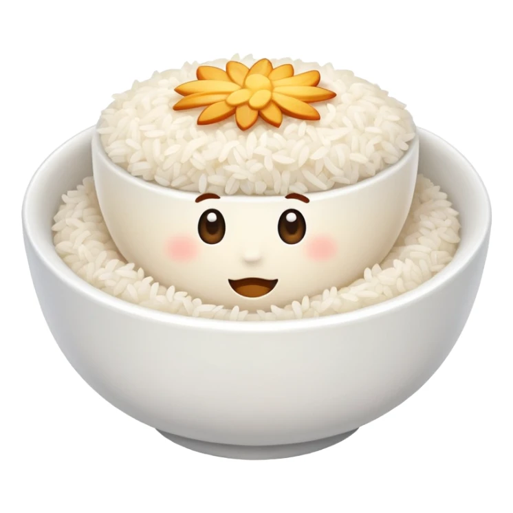  pure white rice, bowl is white sticker