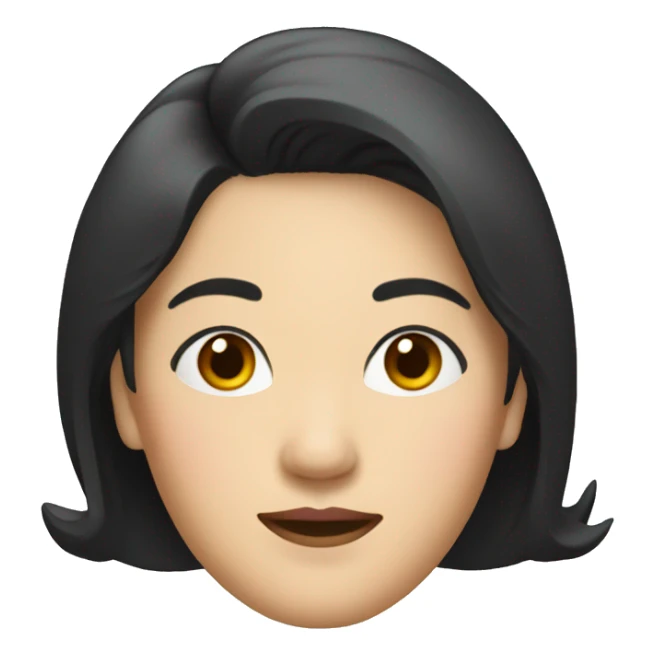 middle aged asian woman with suit black hair sticker