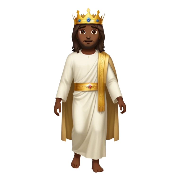 Dark skin christ Jesus walking with crown sticker