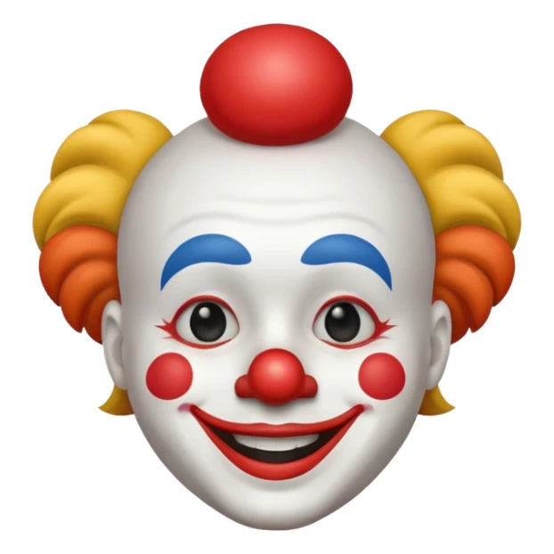 a person wearing a clown nose sticker