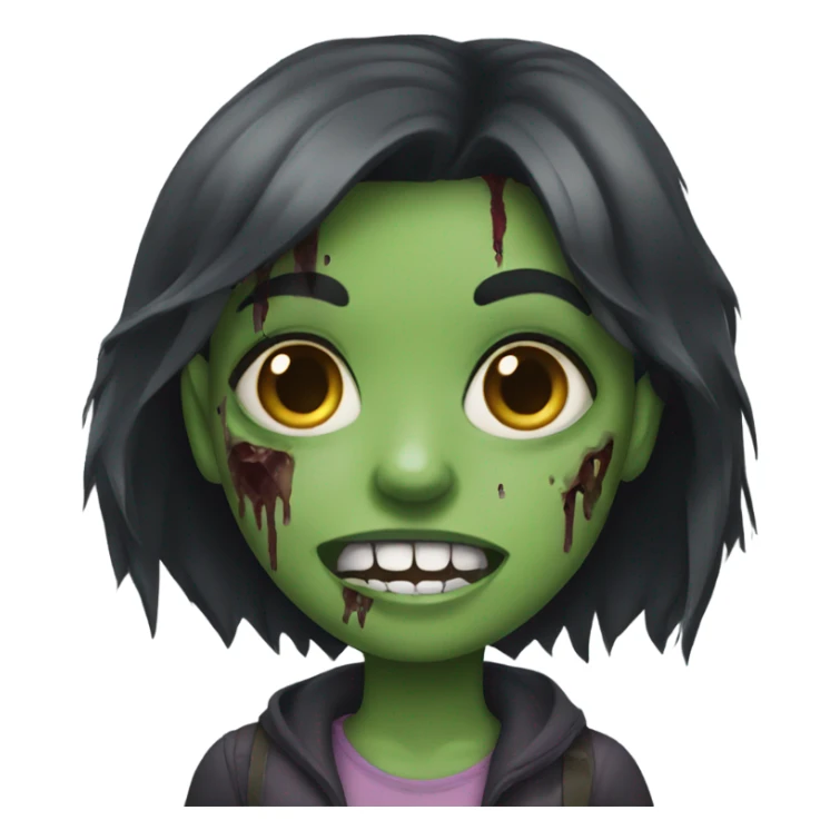 girl zombie with dark hair sticker