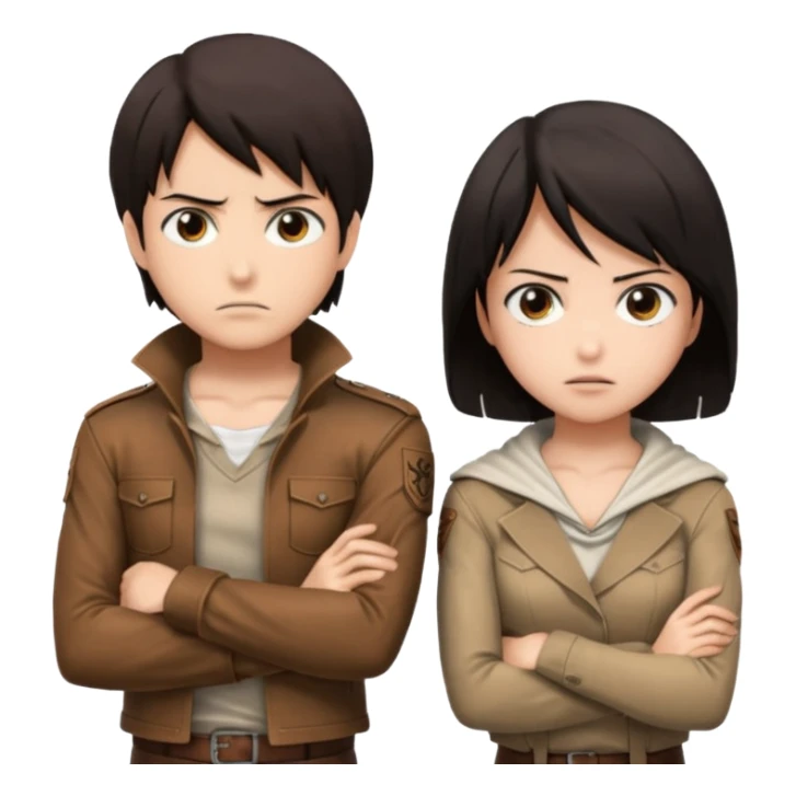 Attack On Titan, Eren Yeager and Mikasa sticker