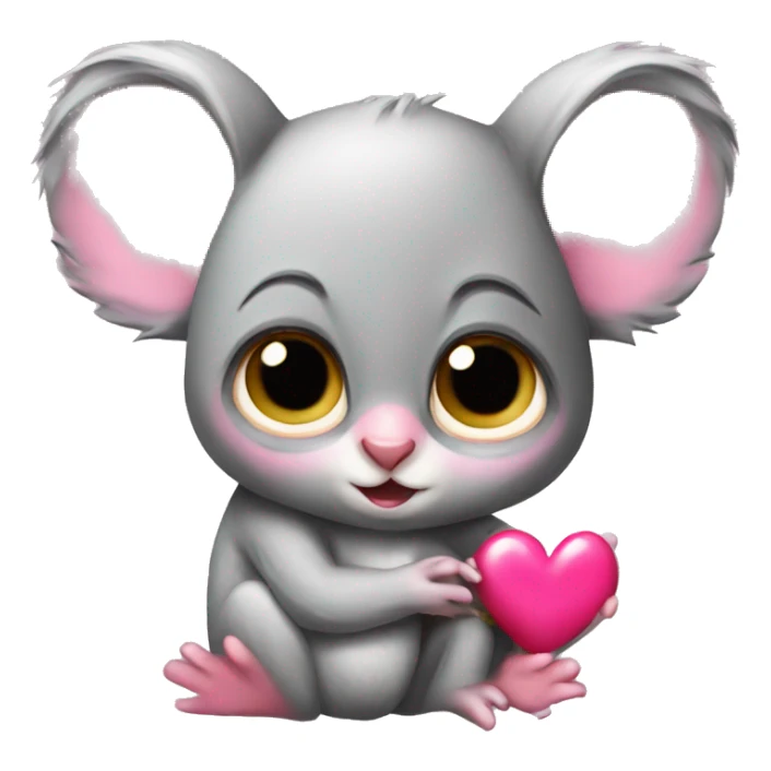 Bush baby and koala with pink heart  sticker