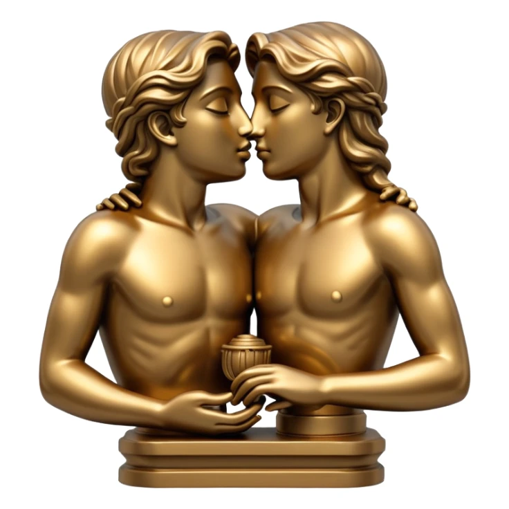 Gay statues kissing sticker
