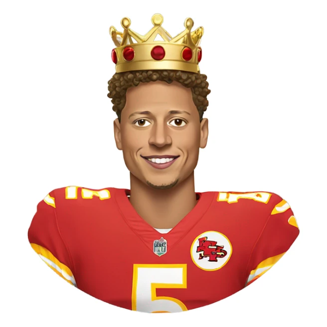 Patrick mahomes wearing crown sticker