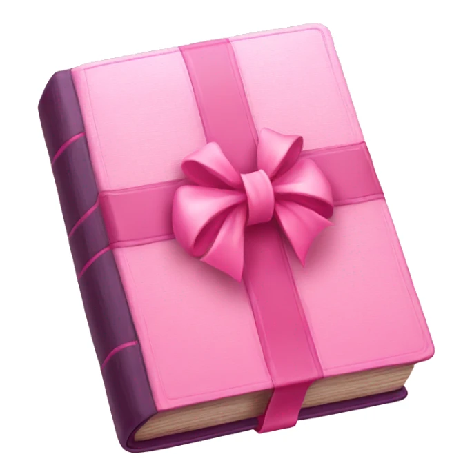 A pink Bible with a bow sticker