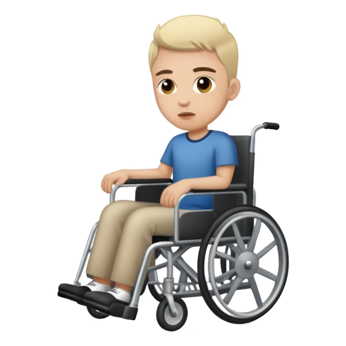 A person with a very bad disability and is in a wheel cuair sticker