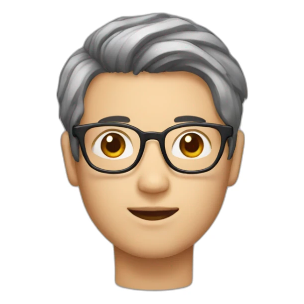 korean guy with glasses and curtain hairstyle sticker