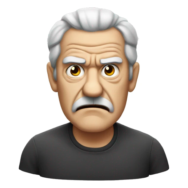 angry old man with big eyebrows and dark hair sticker