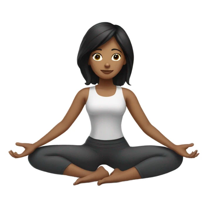 Black hair Woman doing yoga sticker
