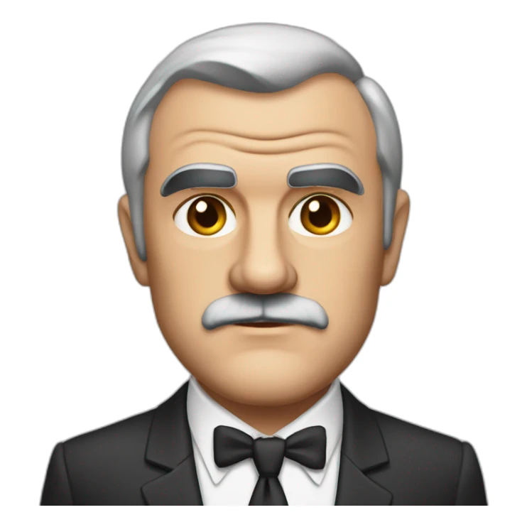 sean connery serious cartoon wearing suit sticker