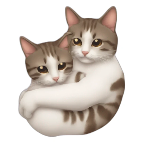 Deux chats qui se font un calin sticker