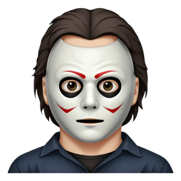 michael myers black eyes in the mask and upper torso sticker