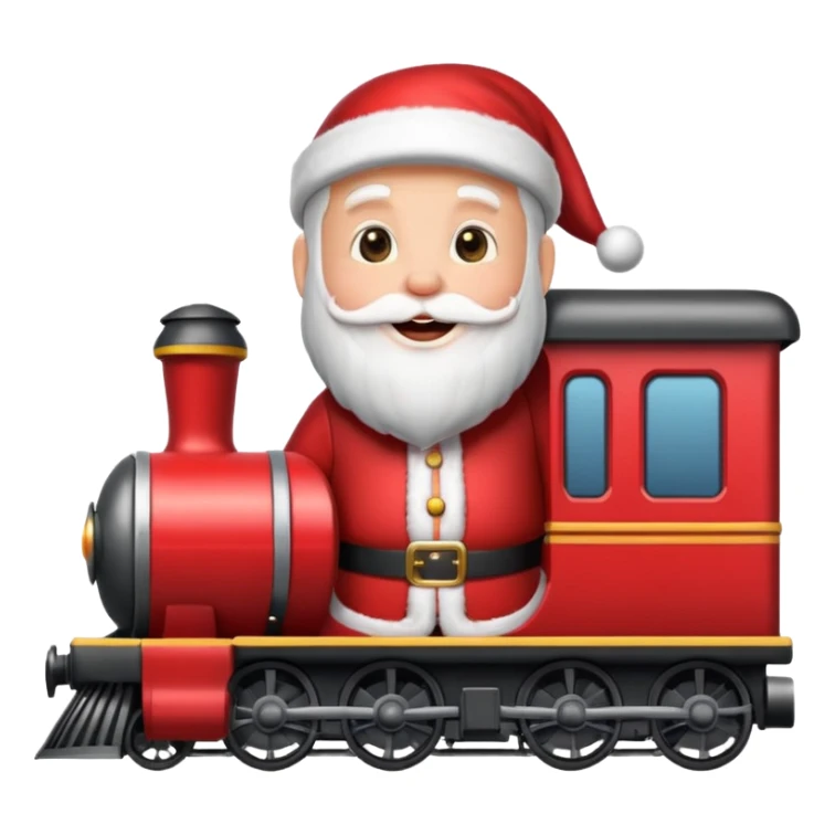 treno com varios vagoes de natal com papai noel  sticker