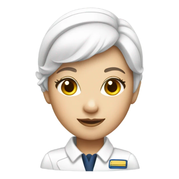 White short hair flight attendant  sticker