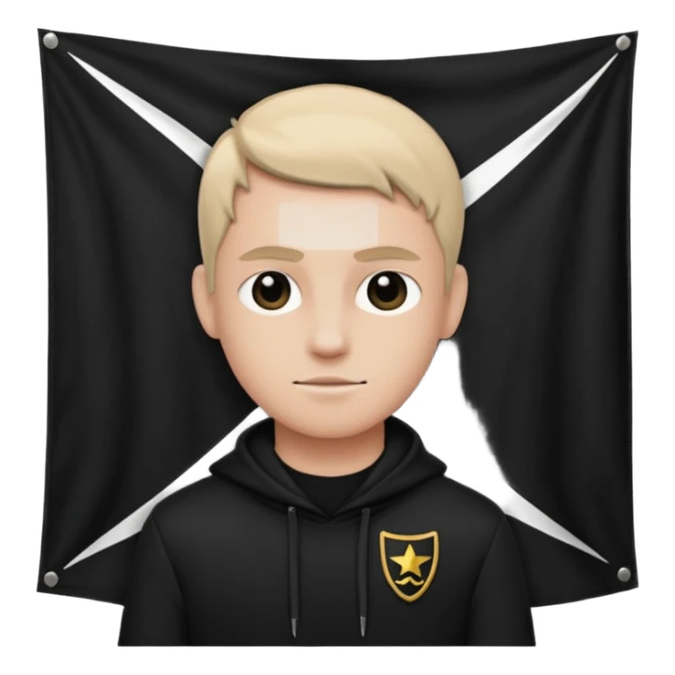 natos y waor bandera negra sticker