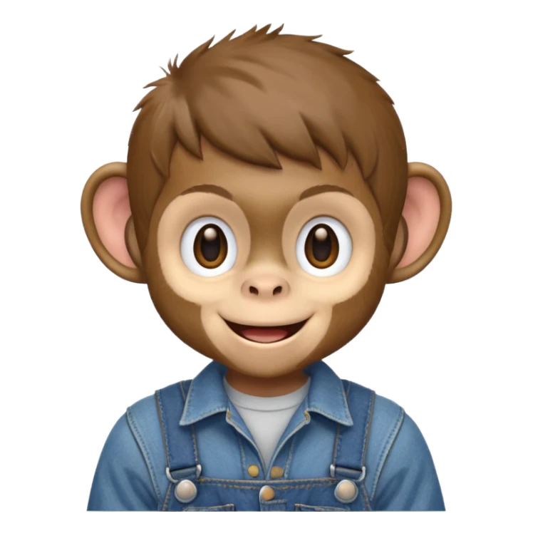Un singe qui est habillé comme un garçon sticker