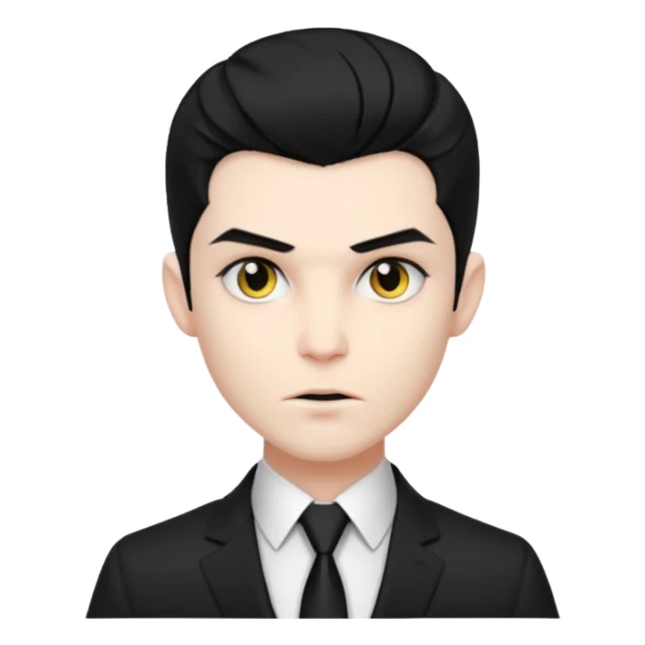 {
      "type": "human",
      "look": "modern vampire, slick hairstyle, dark suit, loosened tie",
      "description": "a modern vampire with a slick hairstyle in a dark suit and loosened tie"
    } sticker