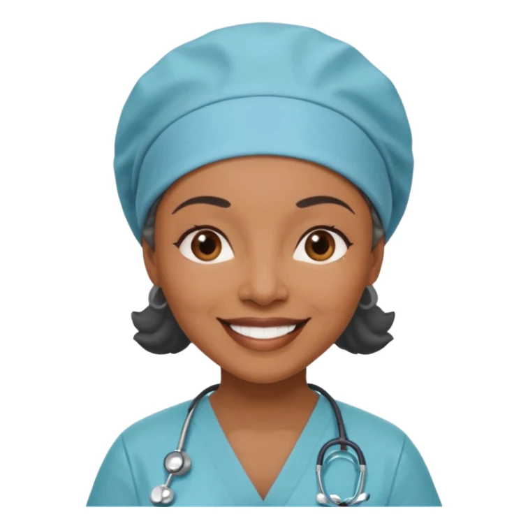 older black doctor woman with scrub cap sticker