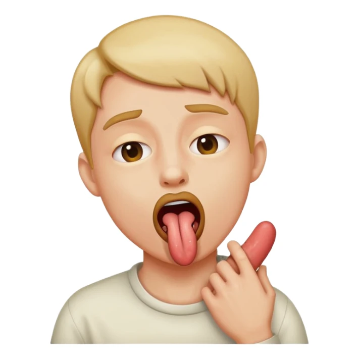 person choking them self with tongue out funny sticker