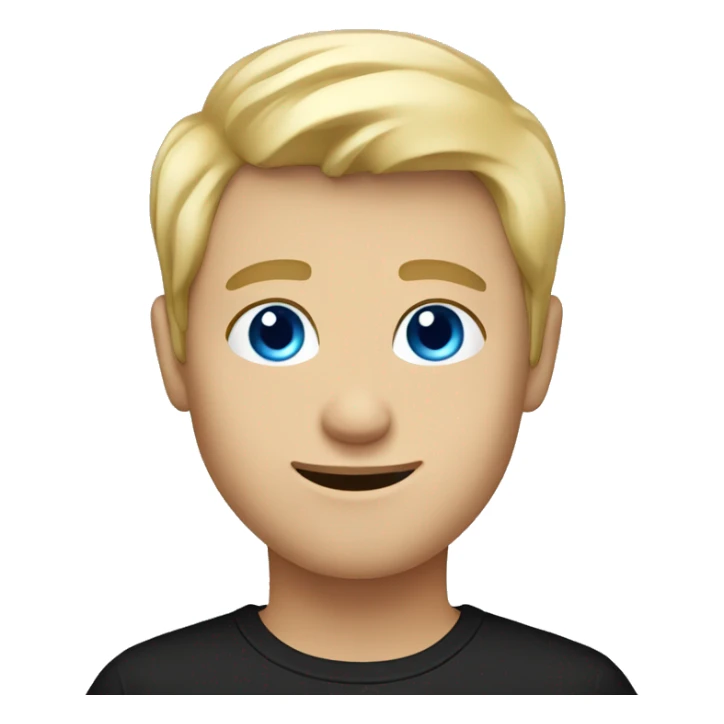Blond guy with bright blue eyes and black shirt  sticker