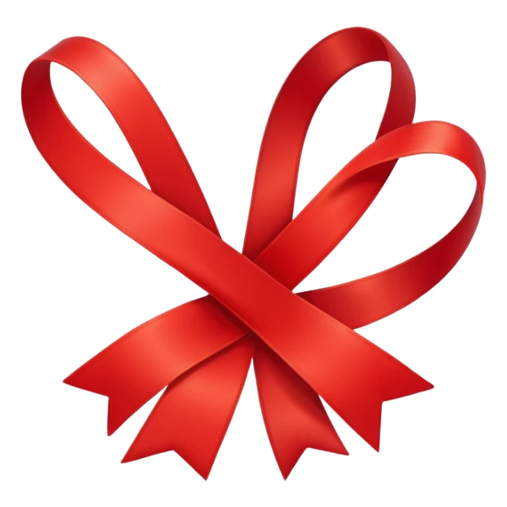 single of red ribbon sticker