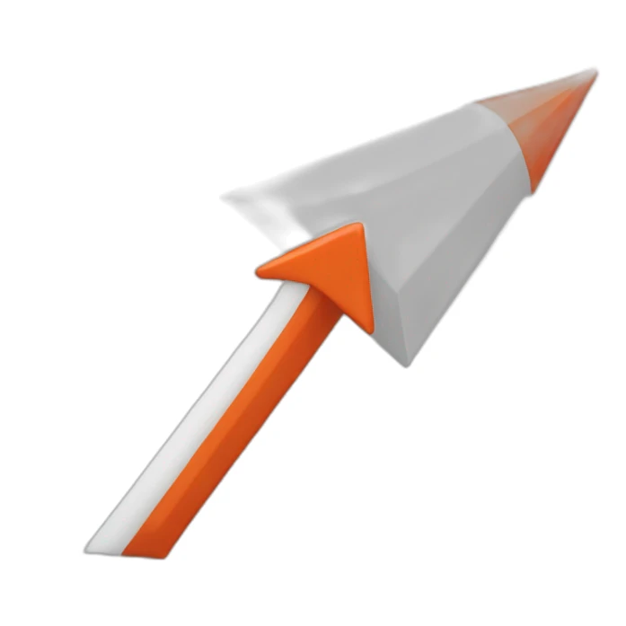 3D arrow to the left side in white color with empty interior sticker