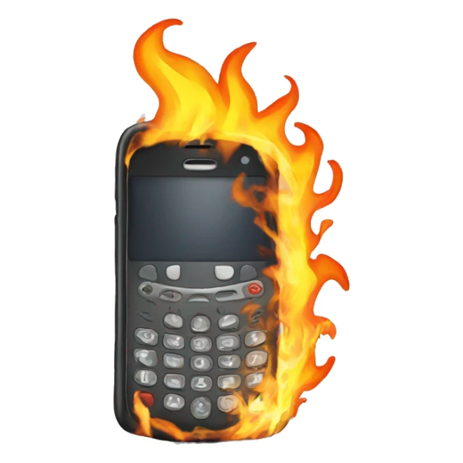 phone on fire sticker