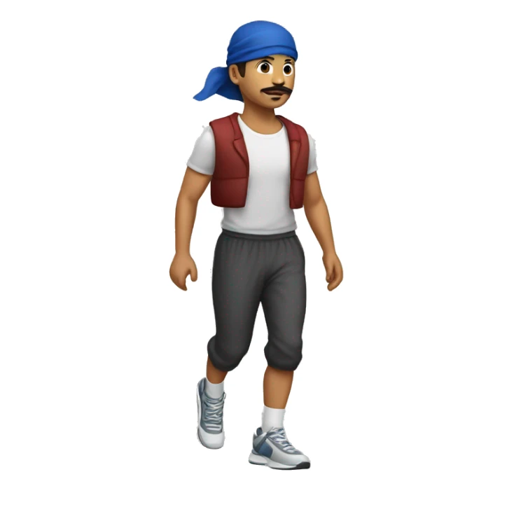 metis man, little moustache, durag, jogging, full body sticker