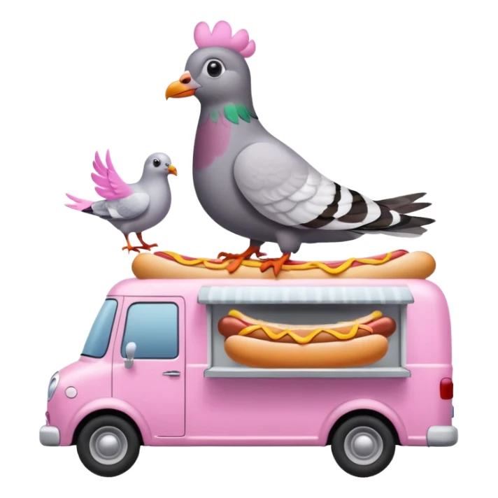 Pigeon is in the hot dog Van sticker