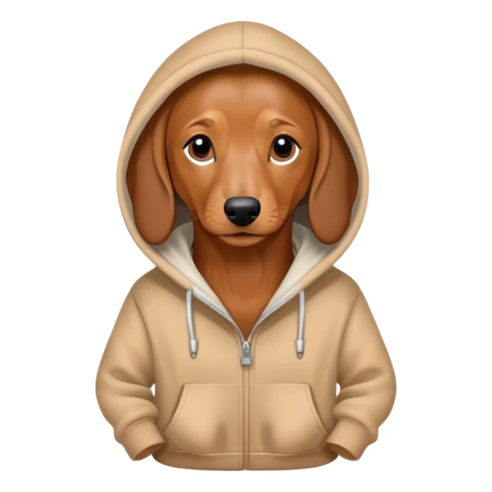 dachshund wearing a hoodie sticker