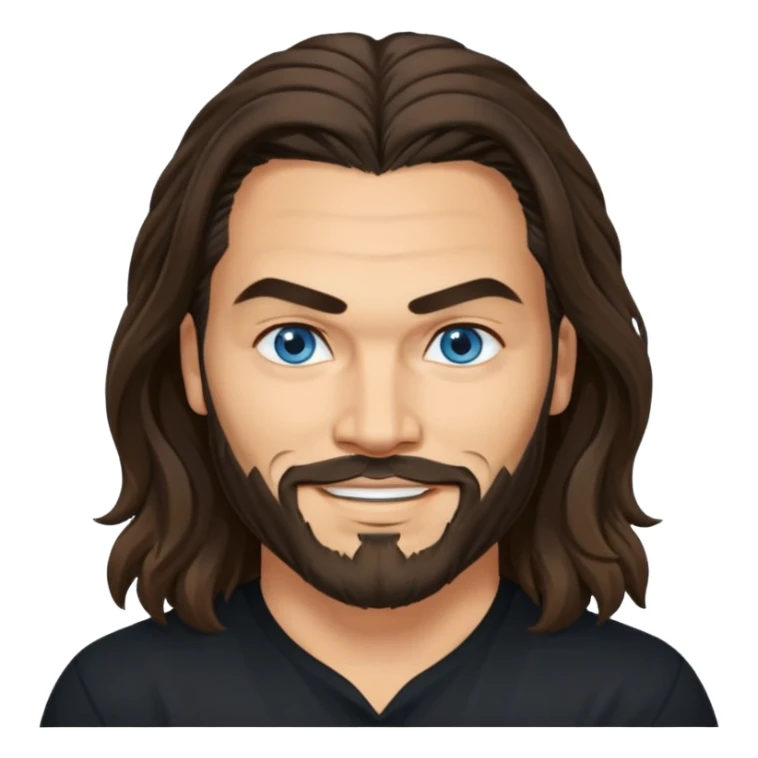 Blue eyes Jason mamoa longer hair smiling black shirt  sticker