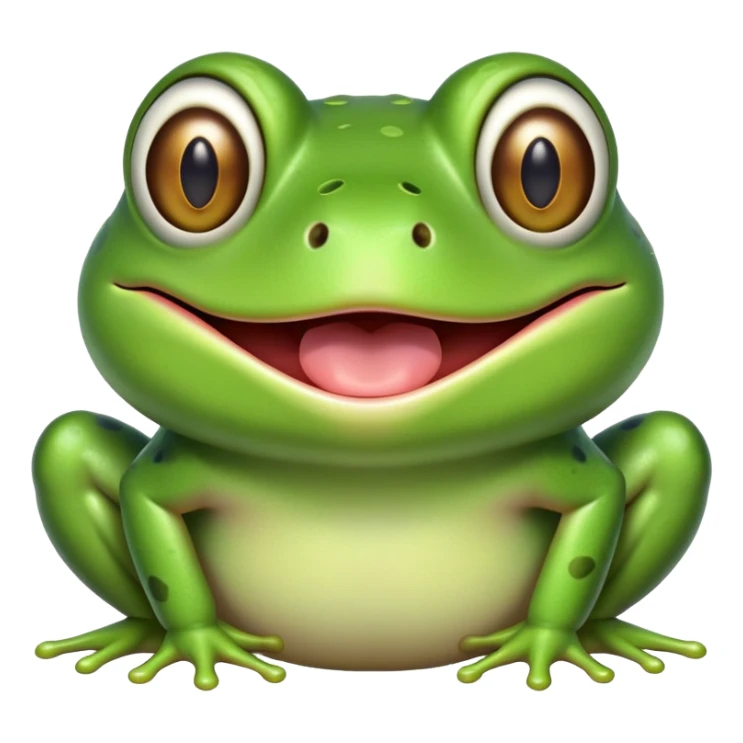 Green frog with its tongue sticking out and cross-eyed, silly expression sticker