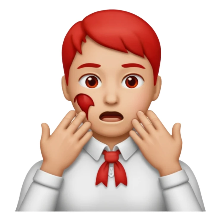 an emoji with its hands on its neck pretending to choke itself out sticker